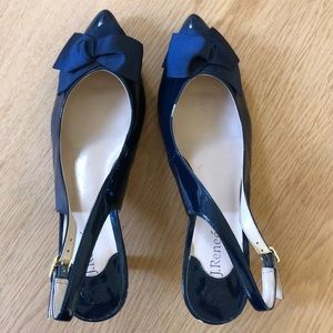 Navy sling back dress shoes